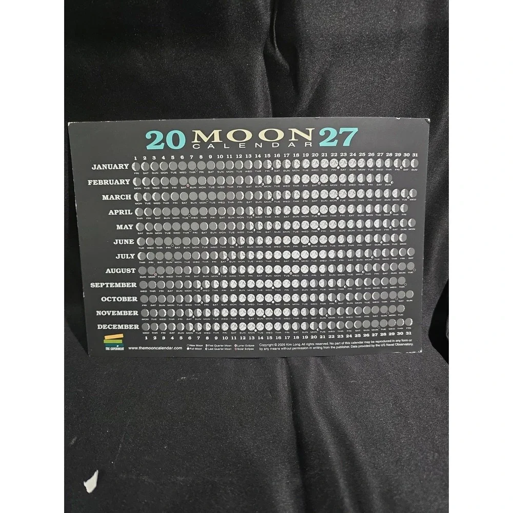 2027 Moon Calendar Card (5 pack): Lunar Phases, Eclipses, and More! by Kim Long